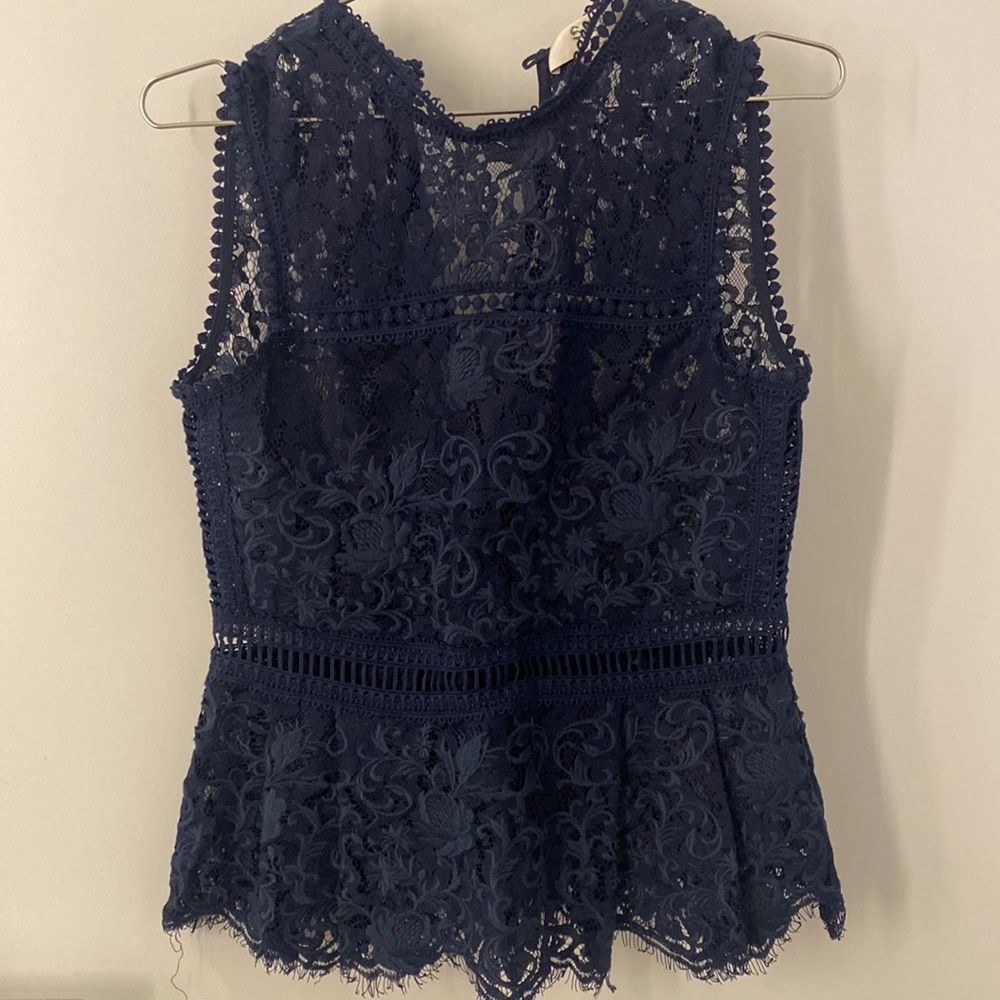 Sea New York Sleeveless Lace Tank Navy Size 2